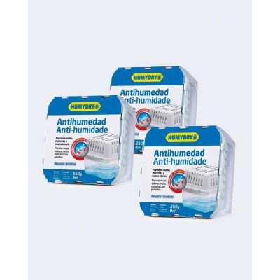 Humydry Lote 3 Desumidificadores Basic 250g | Adeus Humidade!