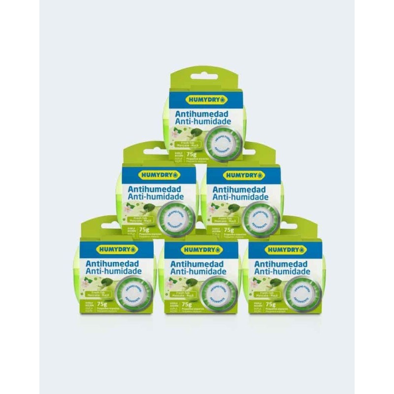 Pack Humydry 6 deshumidificadores Duplo 75g aroma manzana