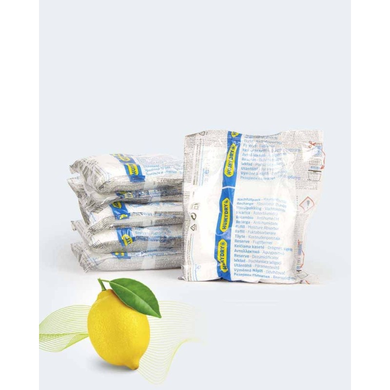 Lote Humydry 6 recambios antihumedad 450g para deshumidificador aroma limón