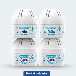Lote HUMYDRY® 4 Mini Desumidificadores 75 g – Cotton Fresh