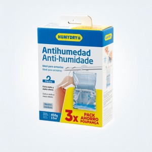 Pacote poupança 3 Humydry Cabides Anti-humidade 450g