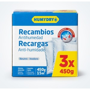 Humydry Recambios Antihumedad 3x450g para deshumidificador
