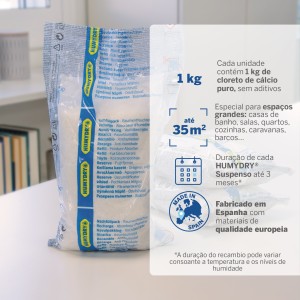 Lote de recargas anti-humidade Embalagem com 3 unidades de 1kg