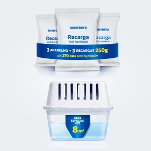 Lote Anti-humidade Humydry Compact 250g + 3 recargas