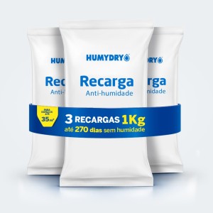 Lote de recargas anti-humidade Embalagem com 3 unidades de 1kg